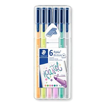 Staedtler viltstift Triplus Color, opstelbare box met 6 pastelkleuren