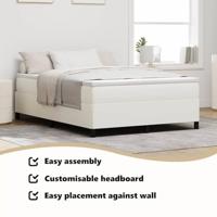 Platform bedframe Crème 160 x 200 cm Stof - thumbnail