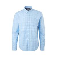 s.Oliver geruit regular fit overhemd lichtblauw - thumbnail
