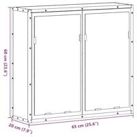 Badkamerspiegelkast 65x20x60 cm bewerkt hout grijs sonoma eiken - thumbnail