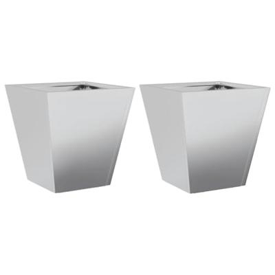 Plantenbakken 2 st 30x30x30 cm gegalvaniseerd staal