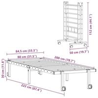Bedframe zonder matras opvouwbaar 80x200 cm staal wit - thumbnail