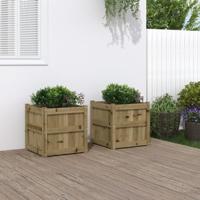VidaXL Plantenbakken 2 st cm geïmpregneerd hout - thumbnail