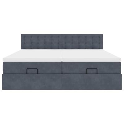 Ottoman bed met matrassen en LED's 200x200cm fluweel