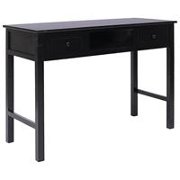 Bureau 108x45x76 cm massief paulowniahout zwart - thumbnail