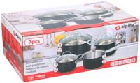 Alpina Pannenset 7-delig Mat Zwart/RVS/Glas - thumbnail