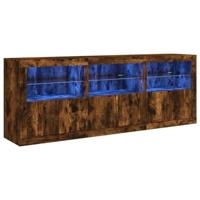 Dressoir met LED-verlichting 181,5x37x67 cm gerookt eikenkleur - thumbnail