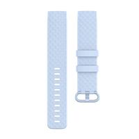 Fitbit Charge 3 & 4 siliconen diamant pattern bandje - Maat: Small - Lichtblauw - thumbnail