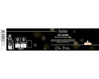 Kaars LED Lumineo Beige Crème Ø 7 x 19 cm (AAA)