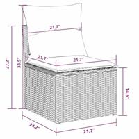Tuinbankenset 9 pcs Zwart poly rattan - thumbnail