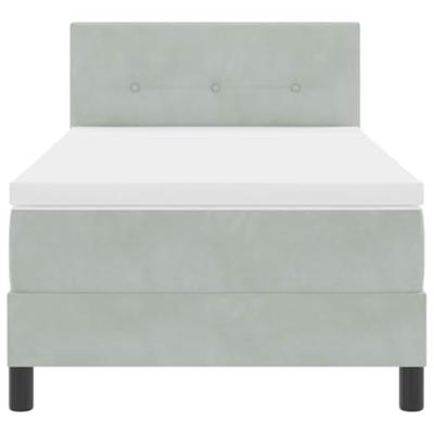 Boxspringbed met matras fluweel lichtgrijs Single