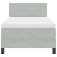 Boxspringbed met matras fluweel lichtgrijs Single - thumbnail