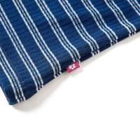 Kindershirt met lange mouwen gestreept 128 marineblauw - thumbnail