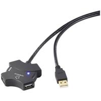 Renkforce RF-6270930 USB 2.0-hub 4 poorten Met ingebouwde repeater Zwart - thumbnail