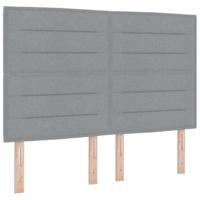 LED Hoofdbord met LED-striplichten Lichtgrijs 160 cm Polyester - thumbnail