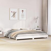 Bedframe zonder matras massief grenenhout wit 200x200 cm - thumbnail