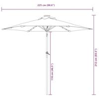 VidaXL Parasol met led&apos;s en stalen paal 225x225x212 cm terracotta - thumbnail