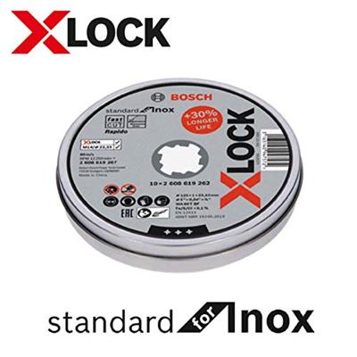 Bosch Accessoires x-lock slijpschijfblik 10x standard for inox 10x125x1x22.23mm, recht - 1 stuk(s) - 2608619267 Bosch Accessoires x-lock slijpschijfblik 10x standard for inox 10x125x1x22.23mm, recht - 1 stuk(s) - 2608619267
