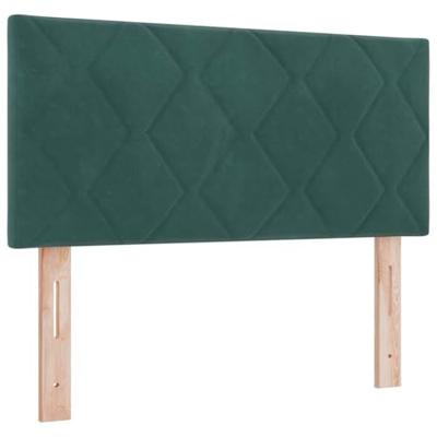 Boxspringbed met Matras Zwart 100x200 cm Fluweel Donkergroen