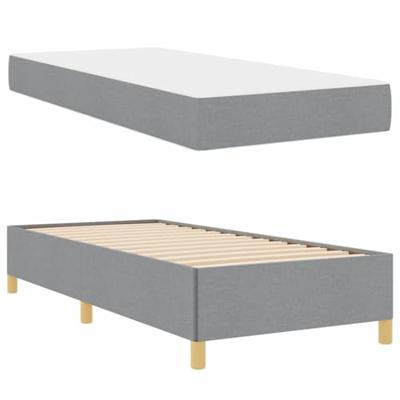 Boxspring bed Anders Zwart en Bruin en Wit 80 x 200 cm Stof