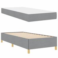 Boxspring bed Anders Zwart en Bruin en Wit 80 x 200 cm Stof - thumbnail