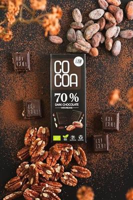 Cocoa 70% Dark Chocolate Pecan Reep Cocoa 70% Dark Chocolate Pecan Reep