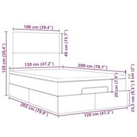 Ottoman bed met matras en LED's 120x200cm stof lichtgrijs - thumbnail