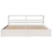 Bedframe met hoofdeinde zonder matras 180x200 cm wit - thumbnail
