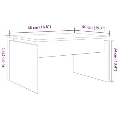 Salontafel 68x50x38 cm bewerkt hout oud houtkleurig