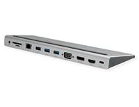 VALUE USB-C Multiport Docking Station, 4K HDMI/DP, VGA, USB, Kaartlezer, PD, LAN, Audio - thumbnail