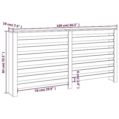 VidaXL Radiatorombouw 169x19x84 cm massief grenenhout grijs