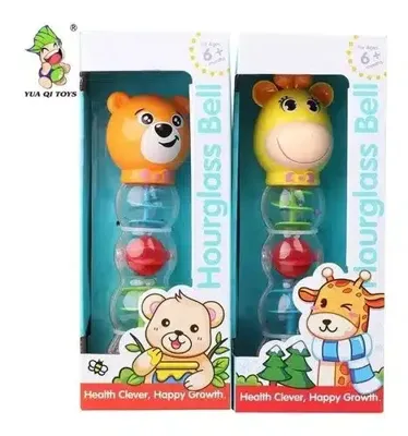 Jonotoys Zandloper rammelaar in 2 uitvoeringen. Jonotoys Zandloper rammelaar in 2 uitvoeringen.