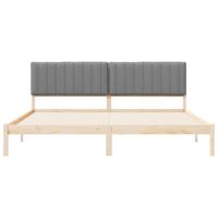 Bedframe met Gevoerd Hoofdgedeelte Lichtgrijs 200 x 200 cm - thumbnail