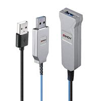 Lindy 43345 USB-kabel 30 m USB 3.2 Gen 1 (3.1 Gen 1) USB A 2 x USB A Blauw, Zilver - thumbnail