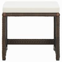 9-delige Tuinset met kussens poly rattan bruin - thumbnail