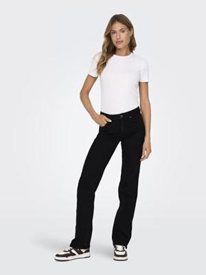 Only Onlblush Mid Straight Dnm Rea2343 Noos 15330777 Straight Leg Black Denim