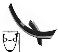 Ryde velg dp16 etrto 28 inch (622) zwart gepoederd 32 gaats 14g - thumbnail