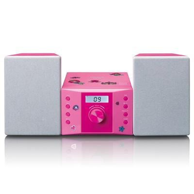 Micro set met CD FM radio AUX-IN stickers Roze
