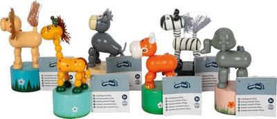 Small Foot houten drukfiguur wilde dieren, set van 6