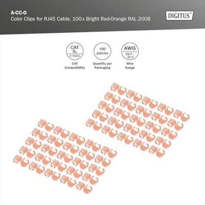 Digitus A-CC-O A-CC-O Gekleurde clips voor patchkabel Oranje