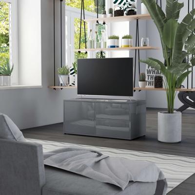 vidaXL Tv-meubel 80x34x36 cm spaanplaat hoogglans grijs vidaXL Tv-meubel 80x34x36 cm spaanplaat hoogglans grijs