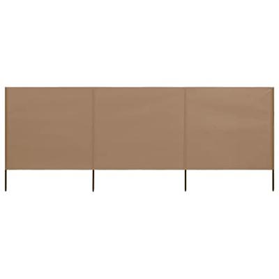 VidaXL Windscherm 3-panelen 400x160 cm stof taupe VidaXL Windscherm 3-panelen 400x160 cm stof taupe