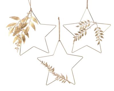 Kersthanger ijzer ster d25h0.5cm goud a3 KSD - Ksd