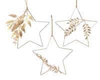 Kersthanger ijzer ster d25h0.5cm goud a3 KSD - Ksd - thumbnail