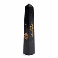Edelsteen Zwarte Toermalijn Reiki Obelisk - 75 mm - thumbnail