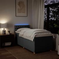 Boxspring met matras stof donkergrijs 90x190 cm - thumbnail