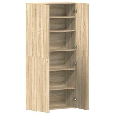 Schoenenkast met plank Bruin 80 x 35.5 x 180 cm Bewerkt hout