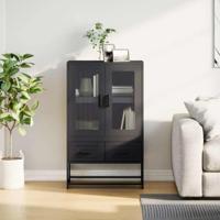 Hoge kast 68x39x111,5 cm staal zwart - thumbnail