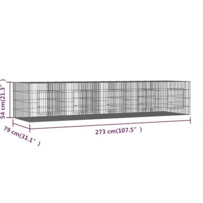 Konijnenkooi met 5 panelen 273x79x54 cm gegalvaniseerd ijzer - thumbnail