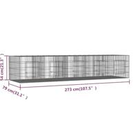 VidaXL Konijnenkooi met 5 panelen 273x79x54 cm gegalvaniseerd ijzer - thumbnail